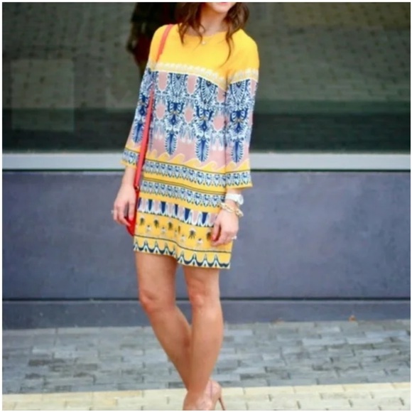 J. Crew Dresses & Skirts - J. CREW Yellow and Black Patterned Dress (A3)